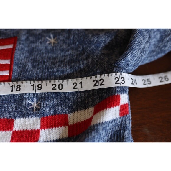Vintage Americana Flag Red White & Blue Patriotic Inauguration Cardigan Sweater - Picture 2 of 12